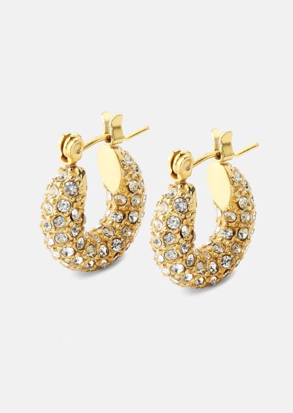 Chunky Pearl Hoop Earrings - 18k Vergoldet