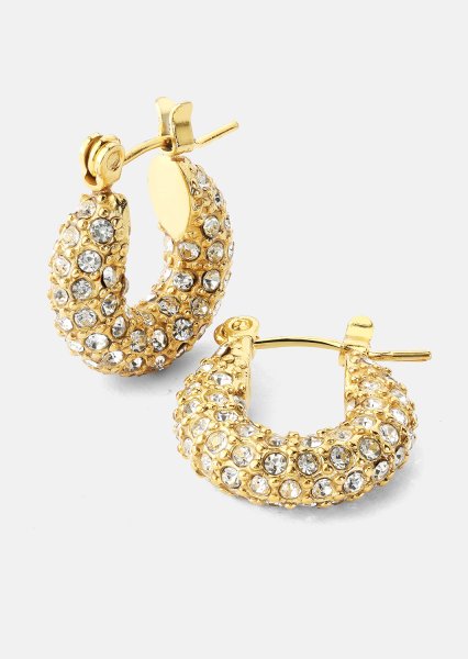 Chunky Pearl Hoop Earrings - 18k Vergoldet