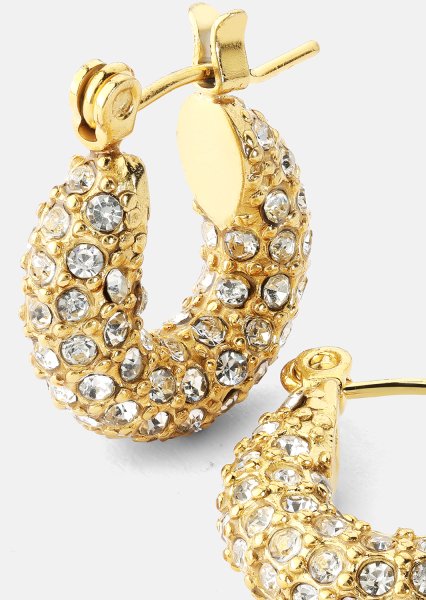 Chunky Pearl Hoop Earrings - 18k Vergoldet