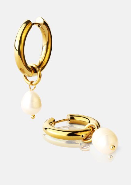 Ohrring Pearl Drop - 18k Vergoldet