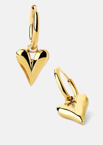Ohrringe Heart Drop - 18k Vergoldet