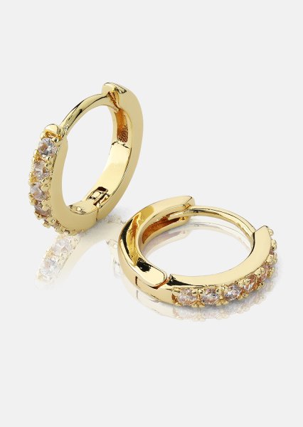 Ohrringe Crystal Hoops - 18k Vergoldet