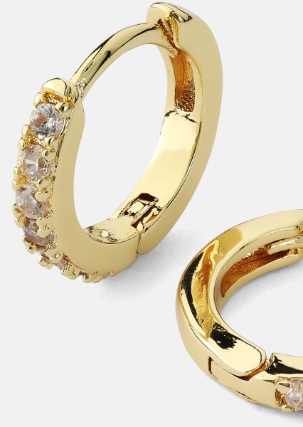 Ohrringe Crystal Hoops - 18k Vergoldet