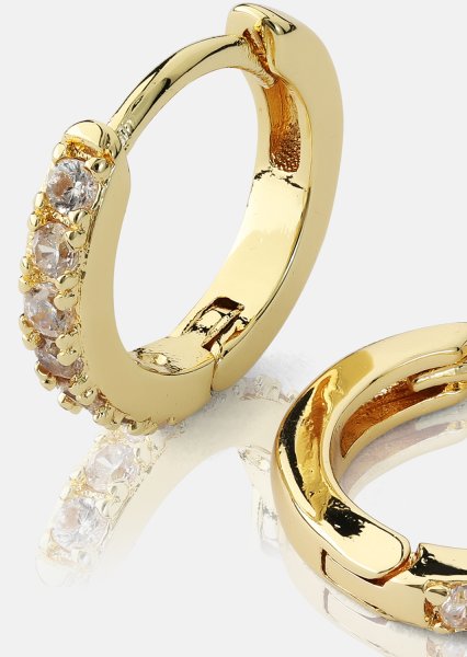 Ohrringe Crystal Hoops - 18k Vergoldet