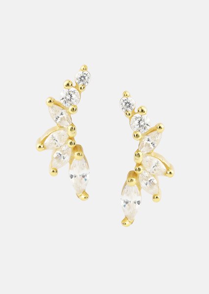 Ohrringe Leaf Studs- 18k Vergoldet