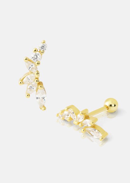 Ohrringe Leaf Studs- 18k Vergoldet