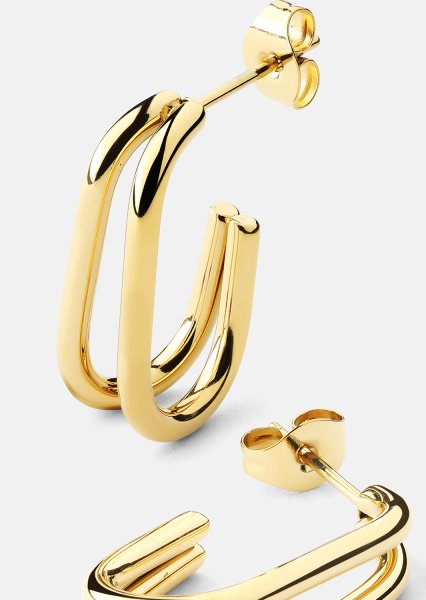 Ohrringe Loop Duo – 18k Vergoldet