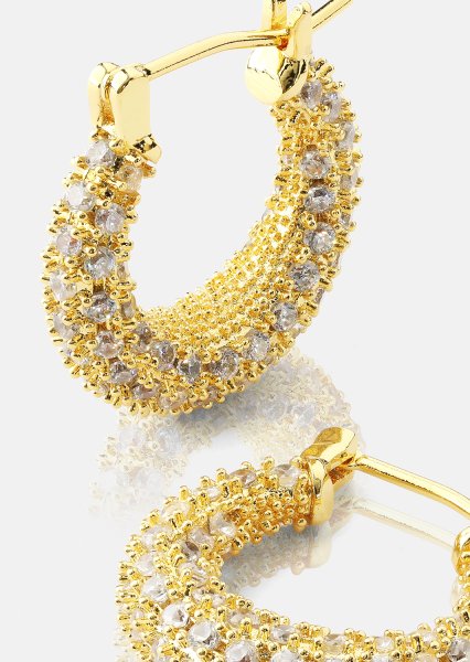Ohrring Crystal Circle - 18k Vergoldet