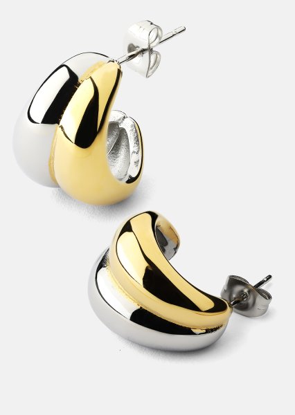 Ohrring Dual Wave - 18k Vergoldet