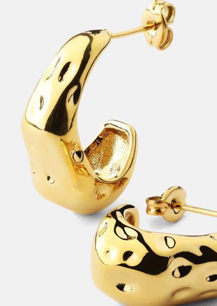 Ohrringe Molten Hoop – 18k Vergoldet