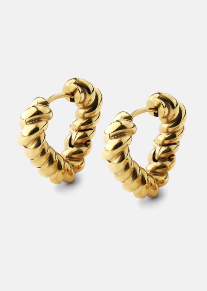 Ohrringe Twisted Heart – 18k Vergoldet
