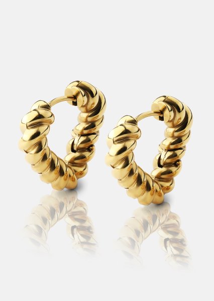 Ohrringe Twisted Heart – 18k Vergoldet