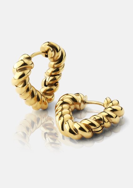 Ohrringe Twisted Heart – 18k Vergoldet