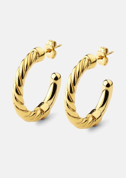 Ohrringe Twistade Hoops – 18k Vergoldet