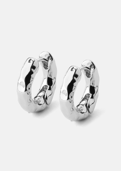 Ohrring Luxe Ripple Hoops - Versilbert