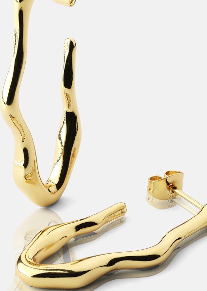 Ohrring Waves - 18k Gold Plated