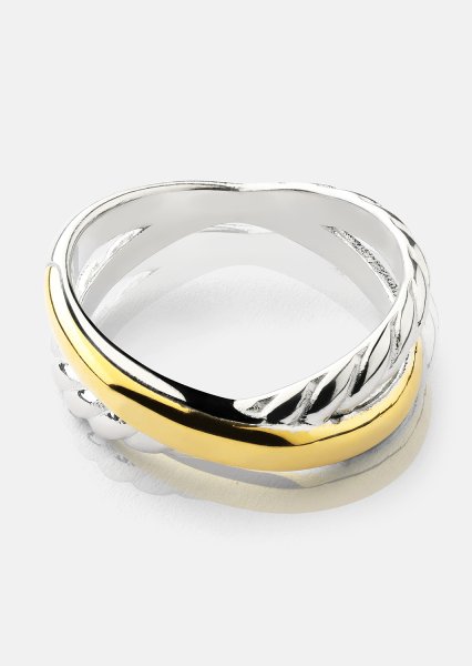 Ring Golden Silver Twist - 18k Vergoldet
