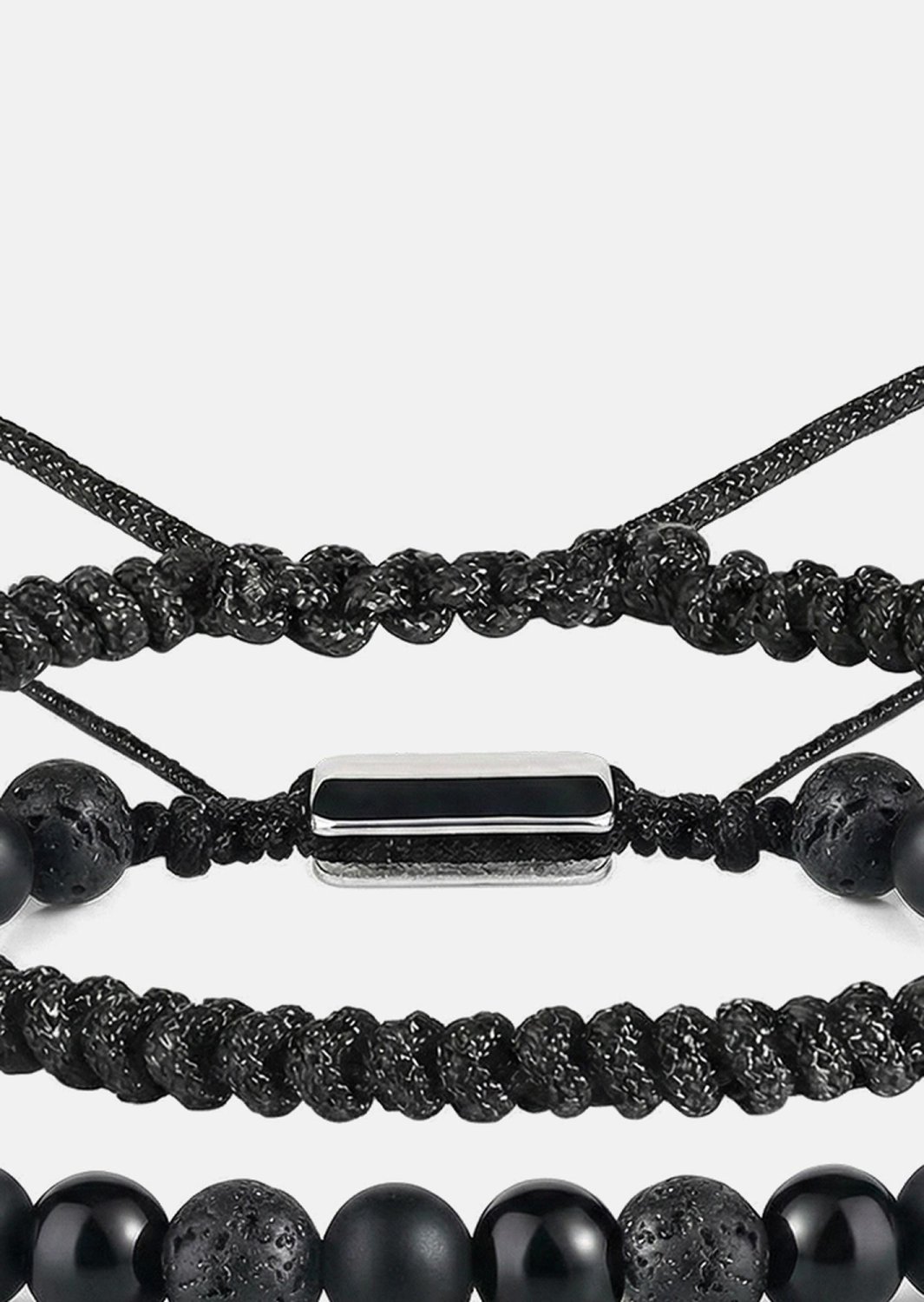 Perlenarmband Obsidian Knot