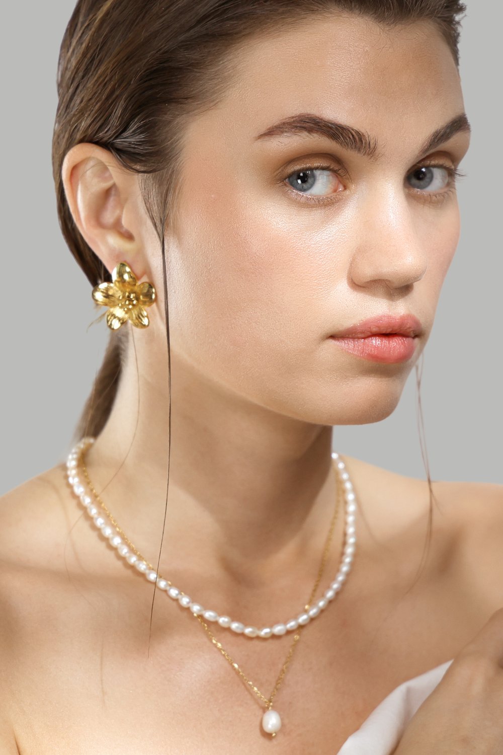 Halskette Duo Pearl & Gold - 18k Vergoldet