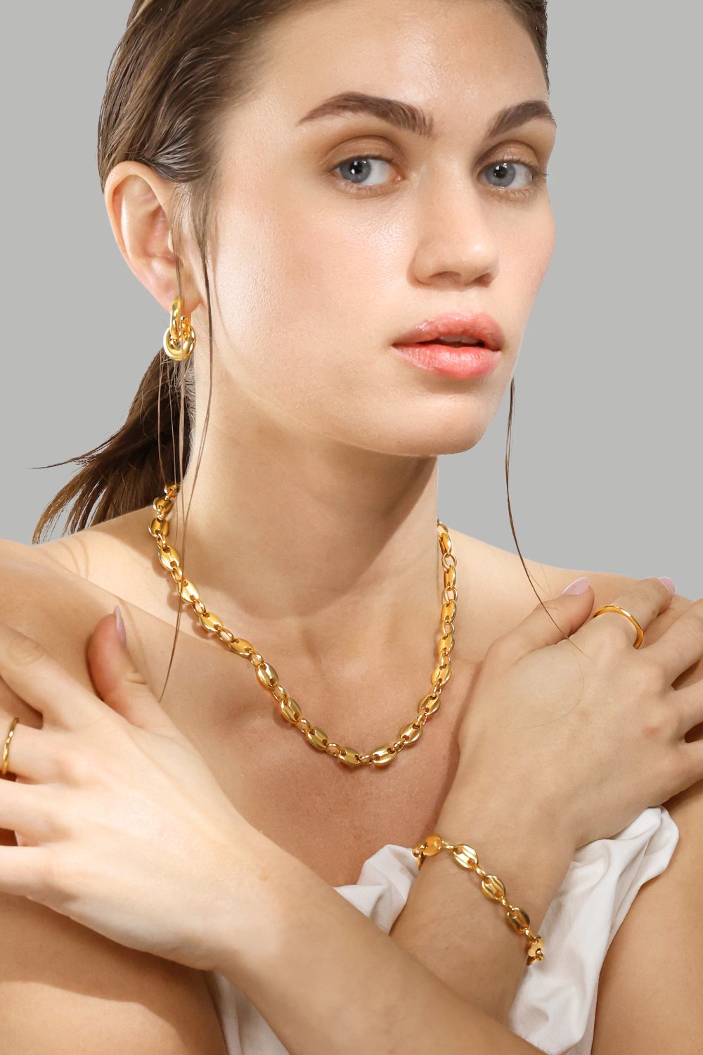 Ohrringe Chunky Link – 18k Vergoldet