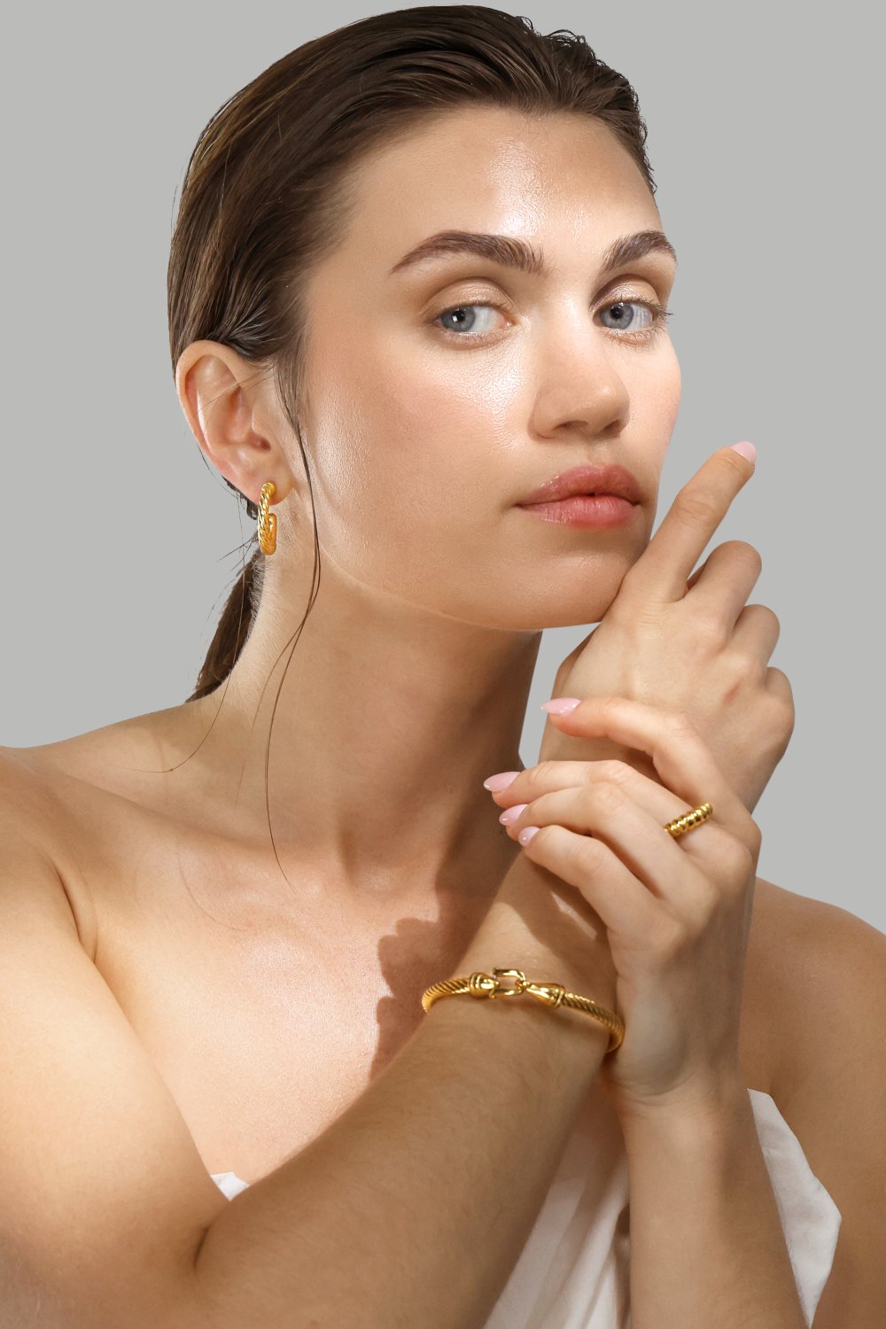 Ohrringe Twistade Hoops – 18k Vergoldet