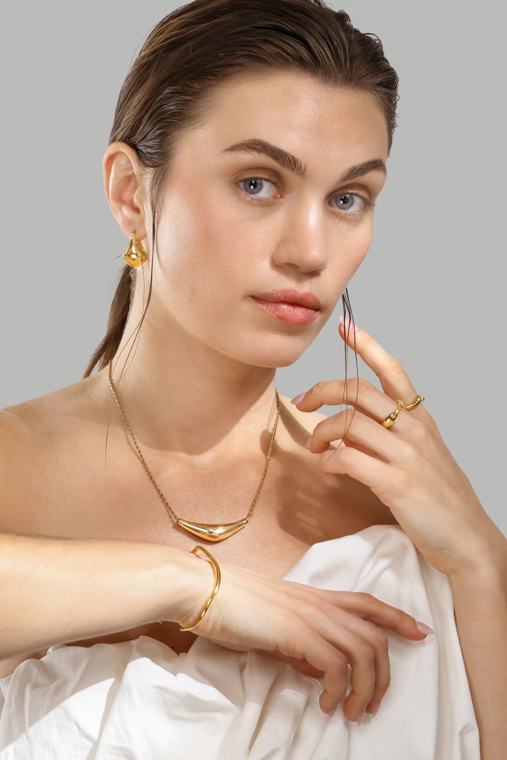 Armband Wave Cuff - 18k Vergoldet