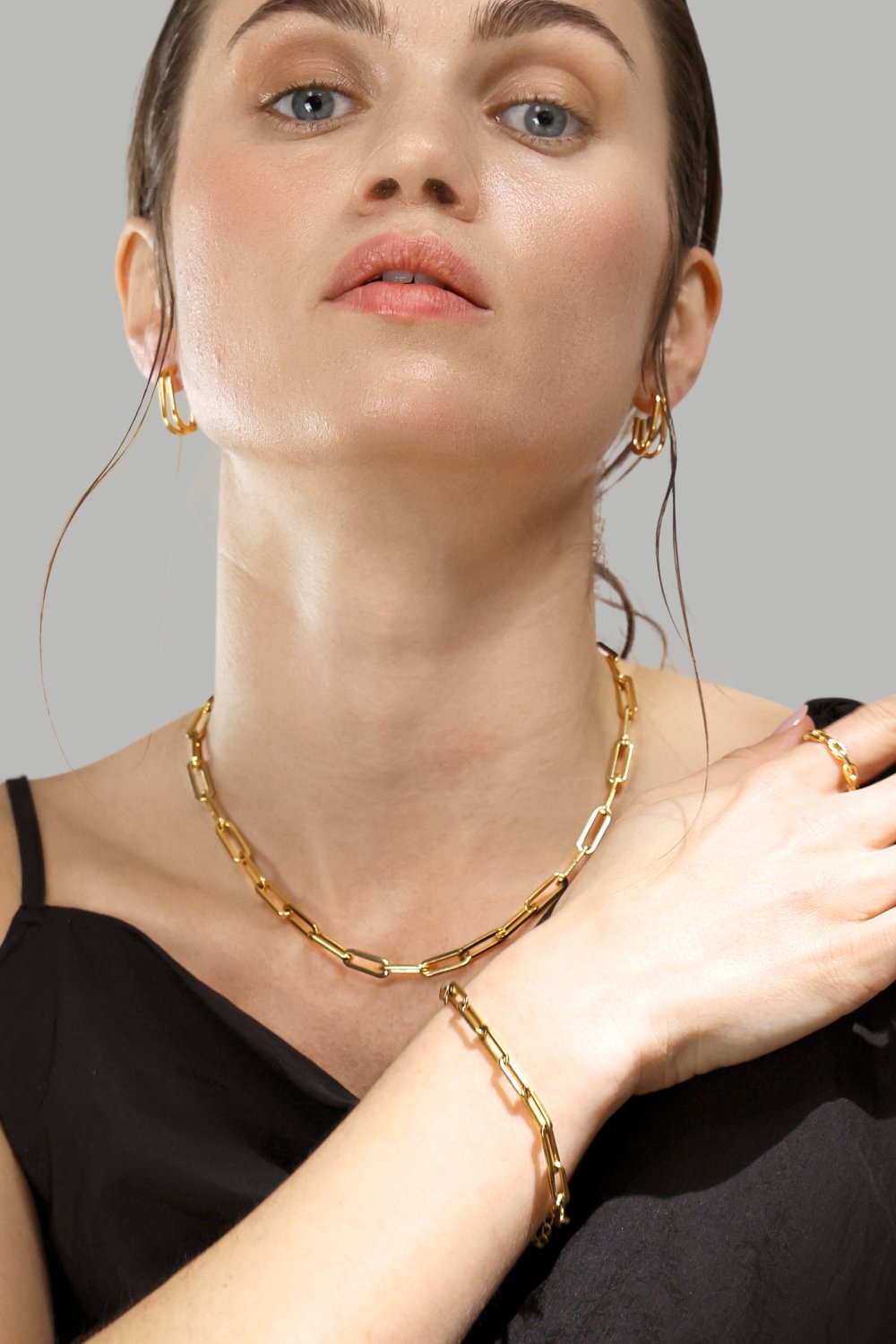 Ohrringe Loop Duo – 18k Vergoldet