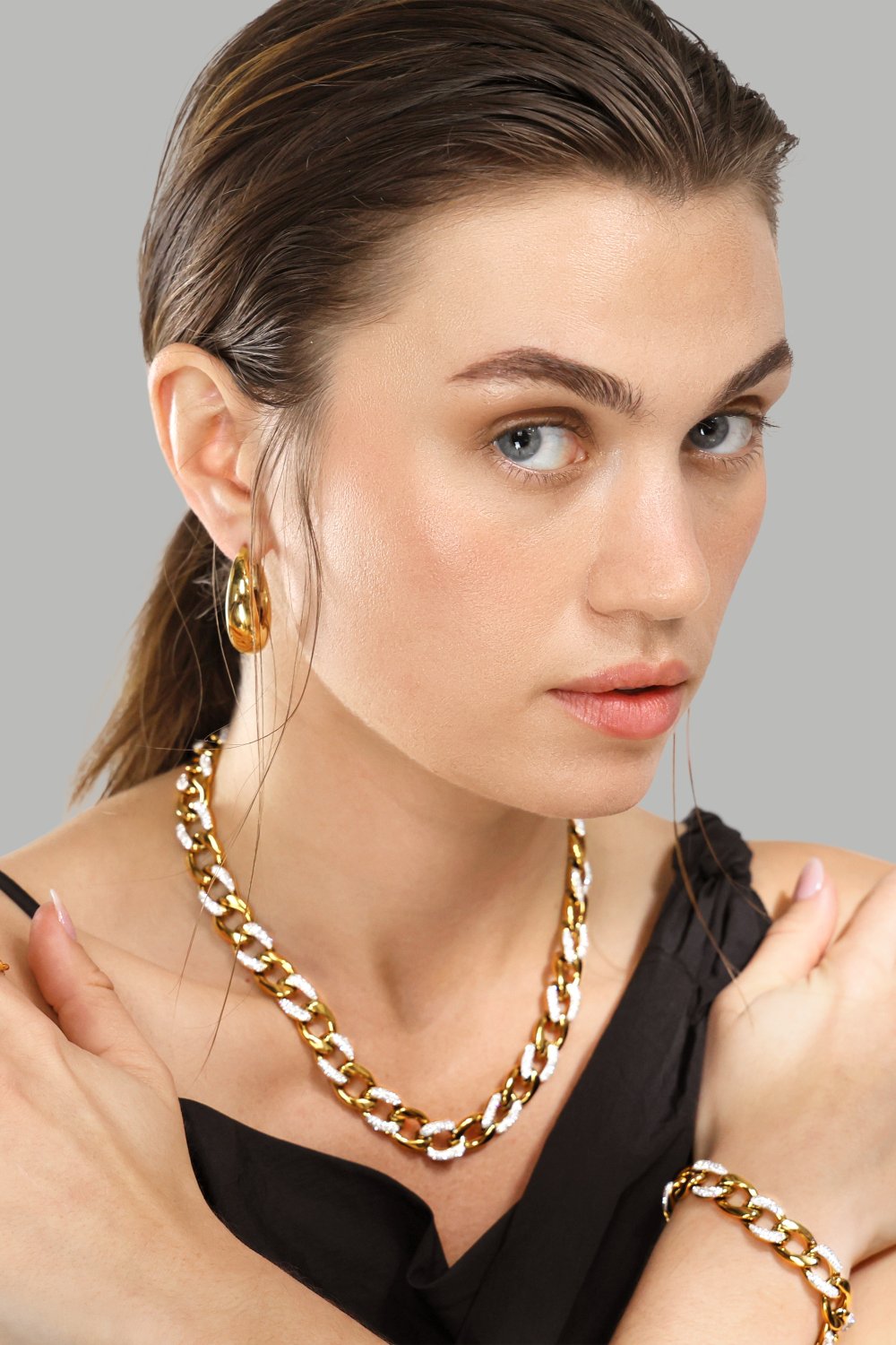Ohrringe Bold Curve – 18k Vergoldet