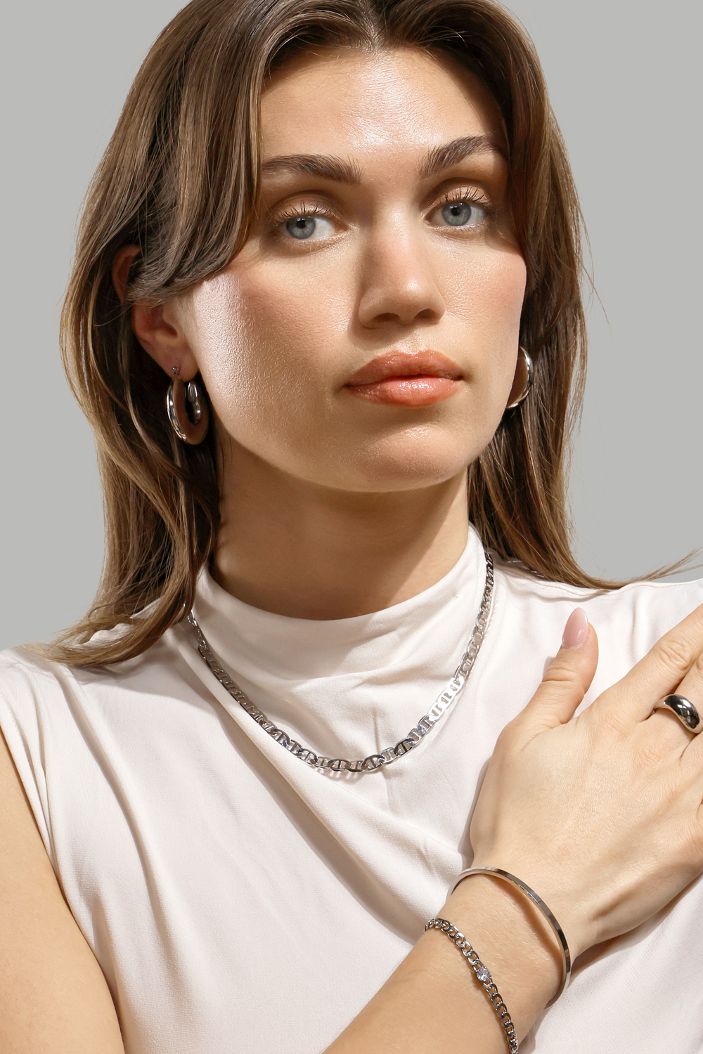 Ohrring Luna Bold Hoops - Versilbert