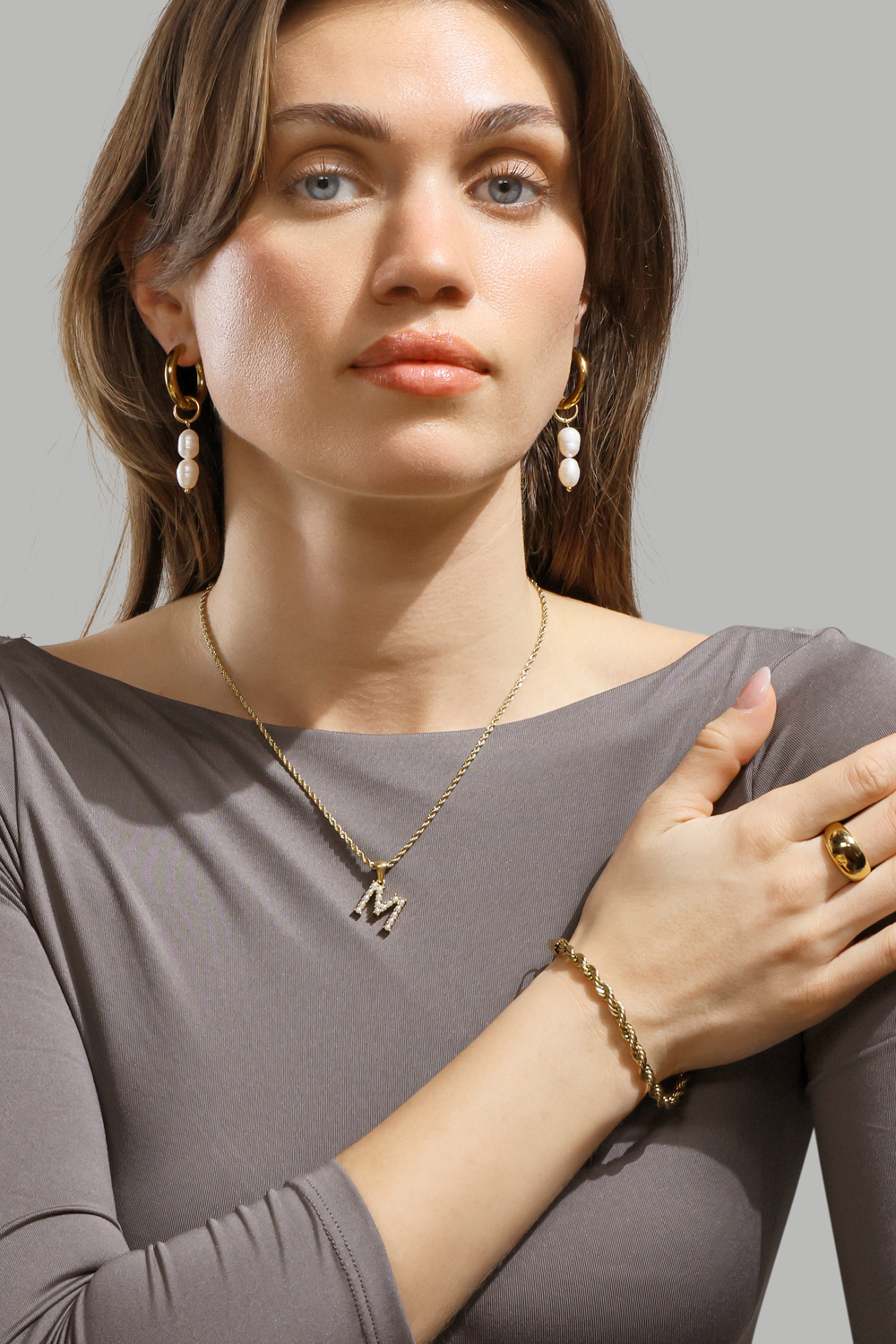 Amulet A-N Halskette – 18k Vergoldet