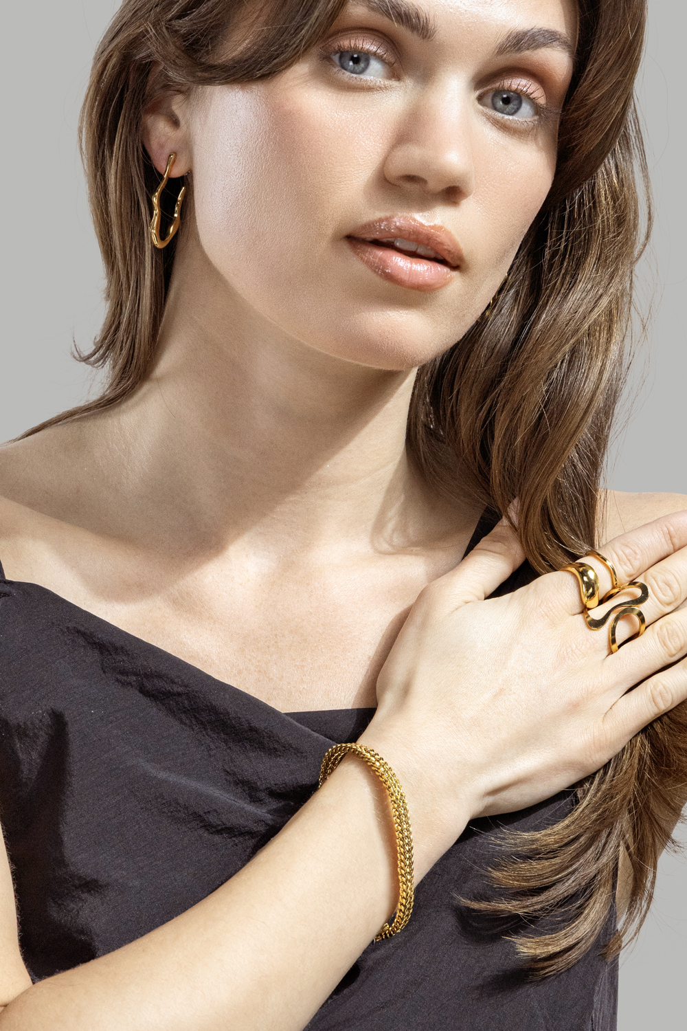 Ohrring Waves - 18k Gold Plated