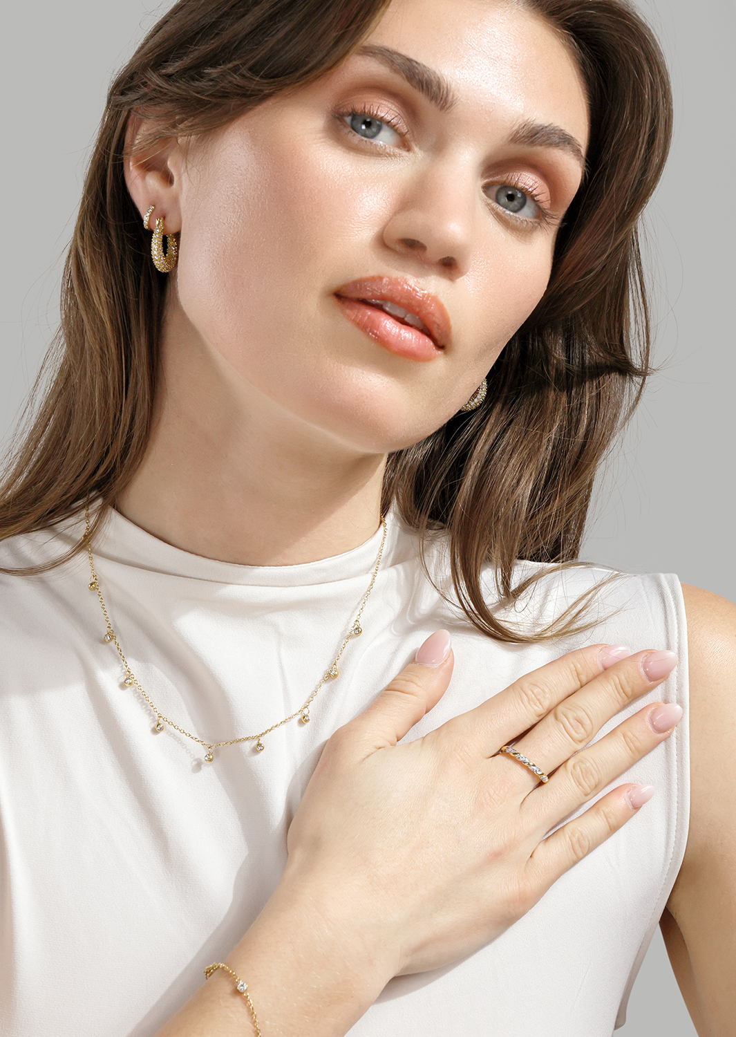 Ohrring Crystal Circle - 18k Vergoldet