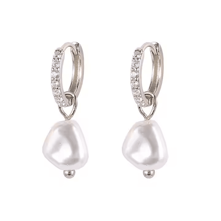 Pearl Charm Ohrringe – Versilbert