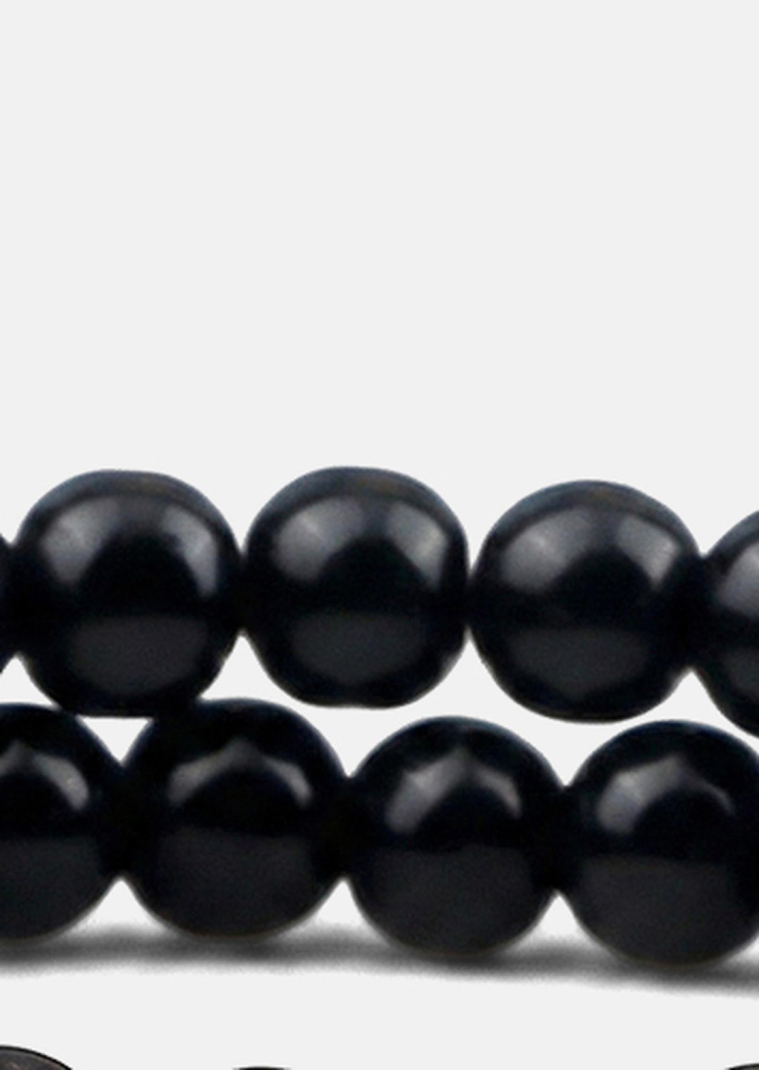 Perlenarmband Obsidian Halo
