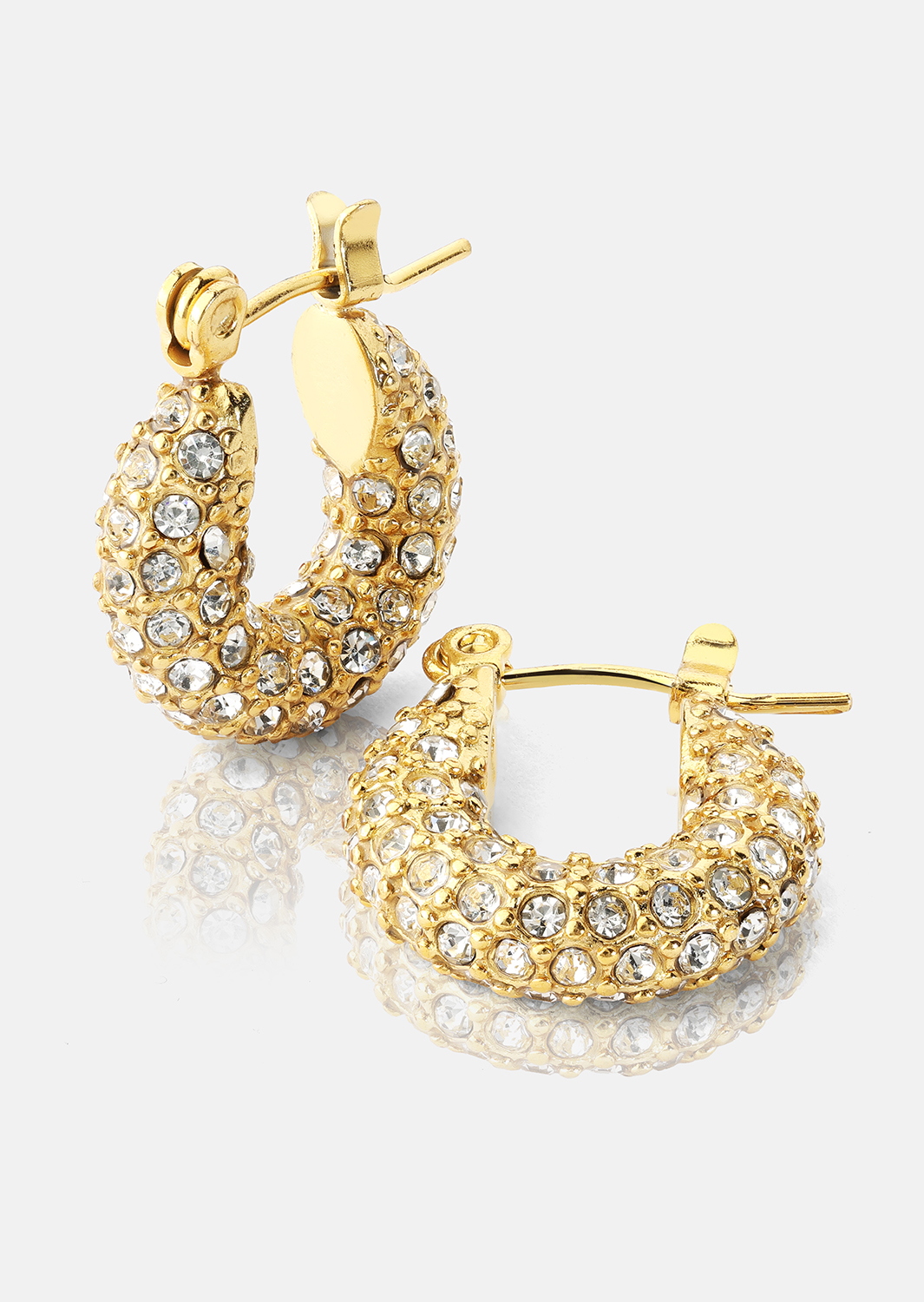 Chunky Pearl Hoop Earrings - 18k Vergoldet