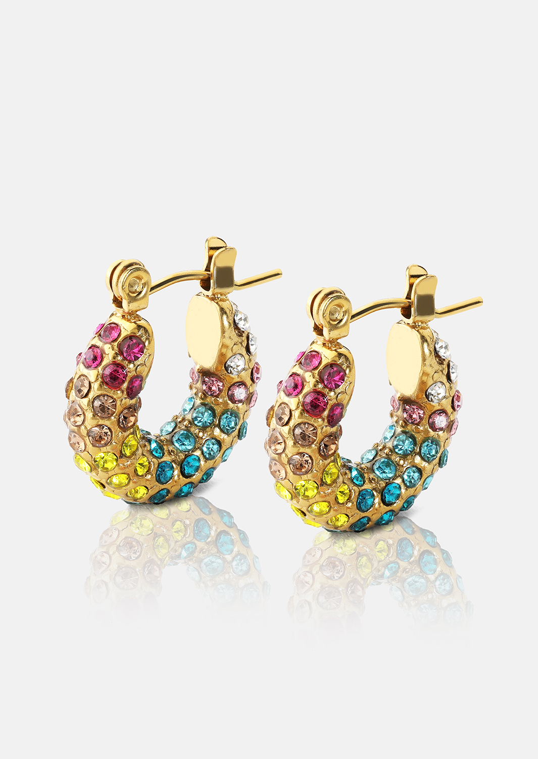 Colored Pearl Hoop Ohrring - 18k Vergoldet