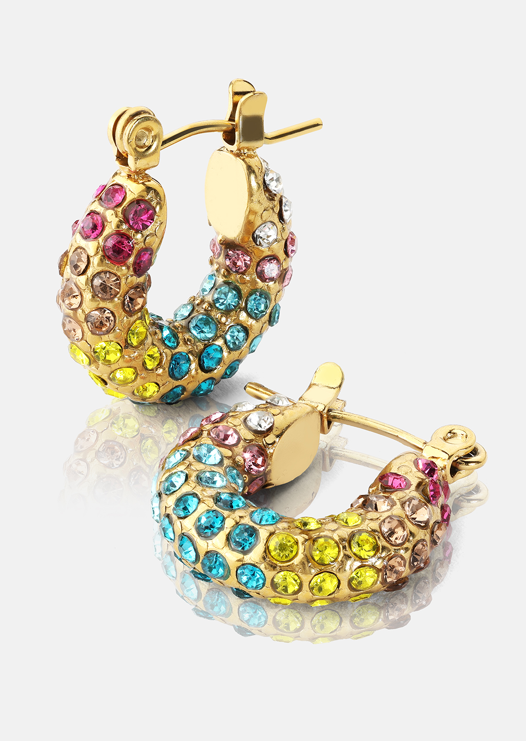 Colored Pearl Hoop Ohrring - 18k Vergoldet