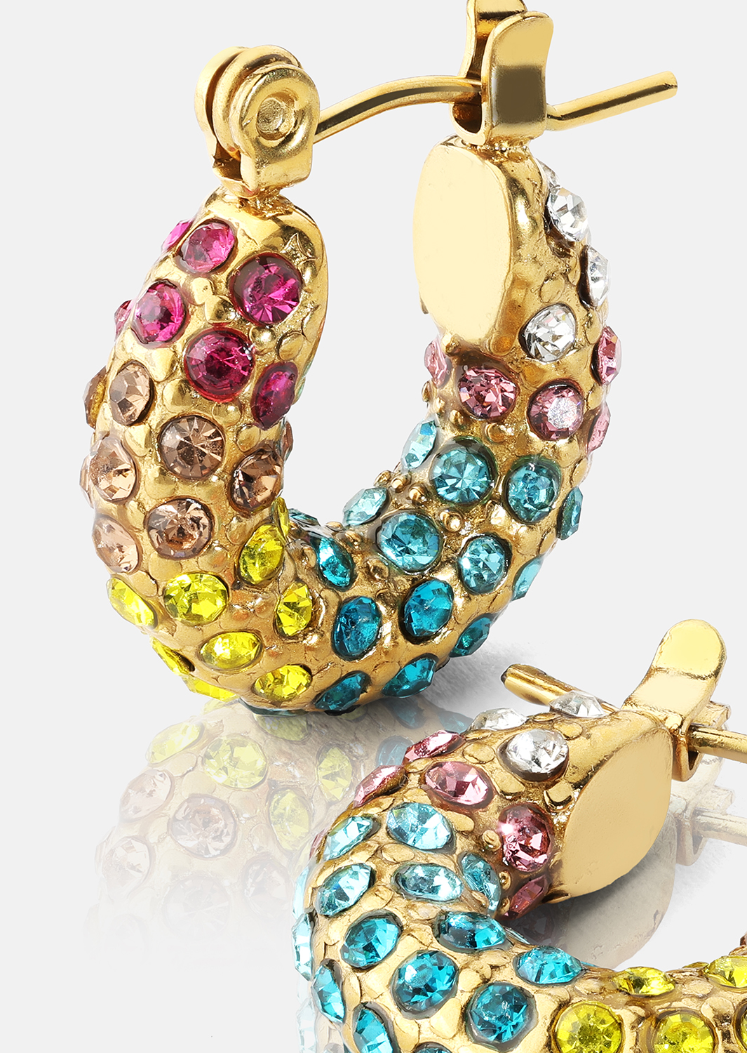 Colored Pearl Hoop Ohrring - 18k Vergoldet