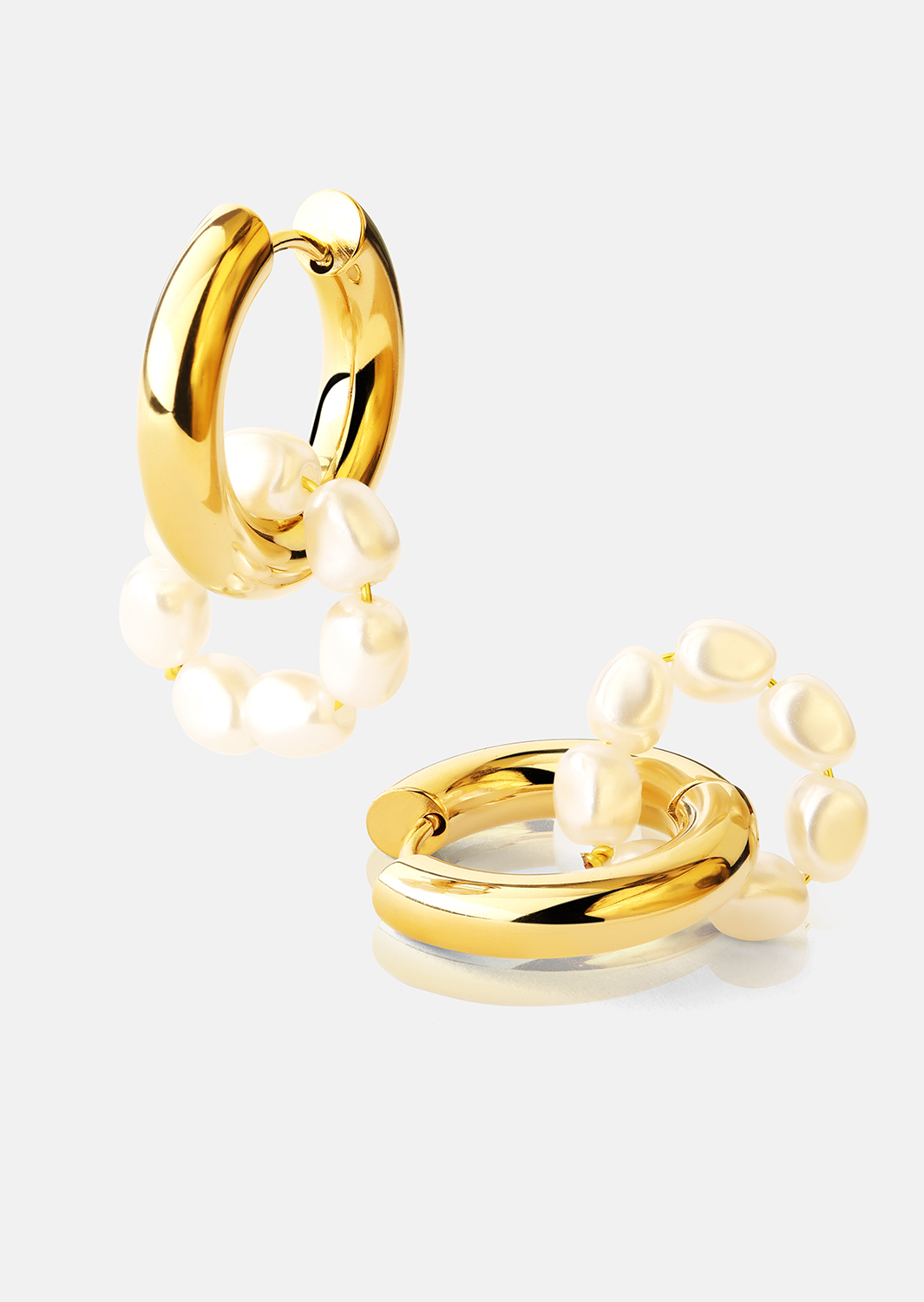Ohrring Eterna Pearl - 18k Vergoldet