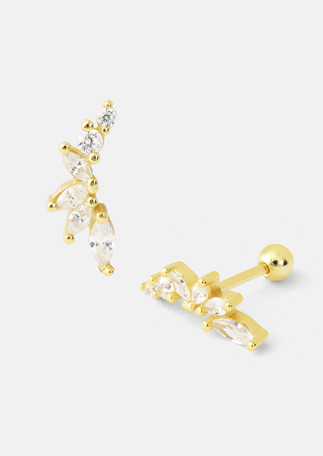 Ohrringe Leaf Studs- 18k Vergoldet