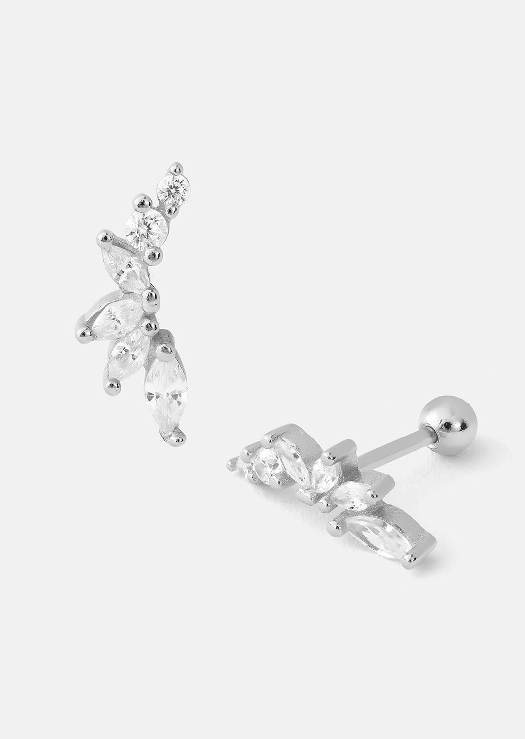 Ohrringe Leaf Studs - Silver Plated