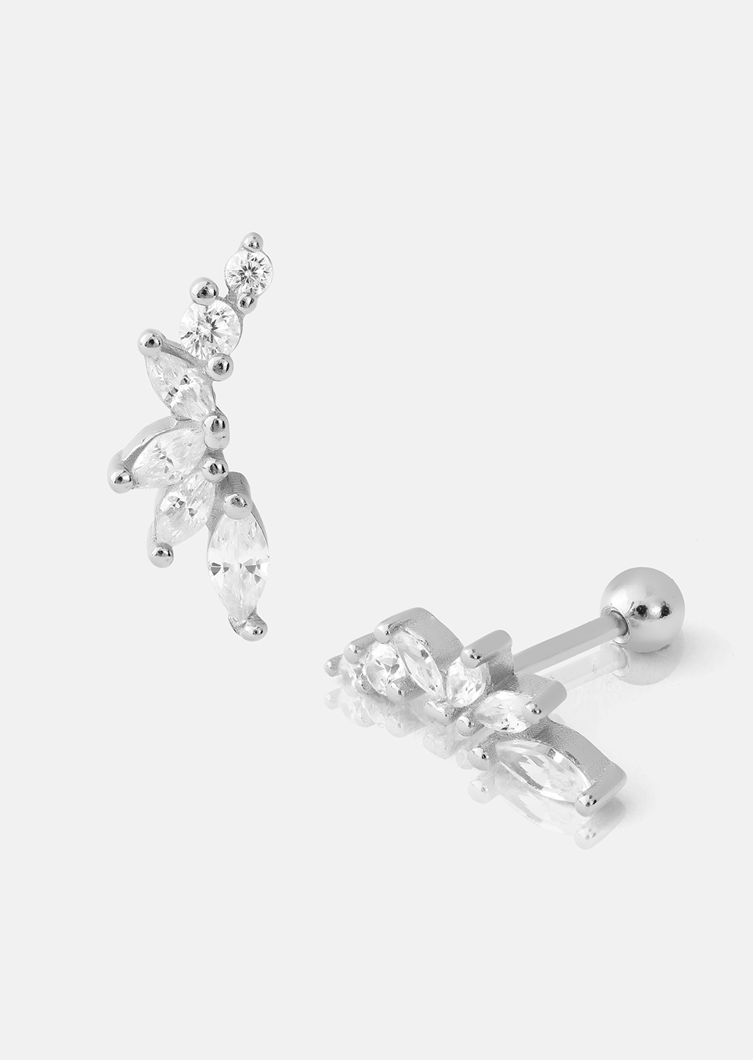 Ohrringe Leaf Studs - Silver Plated