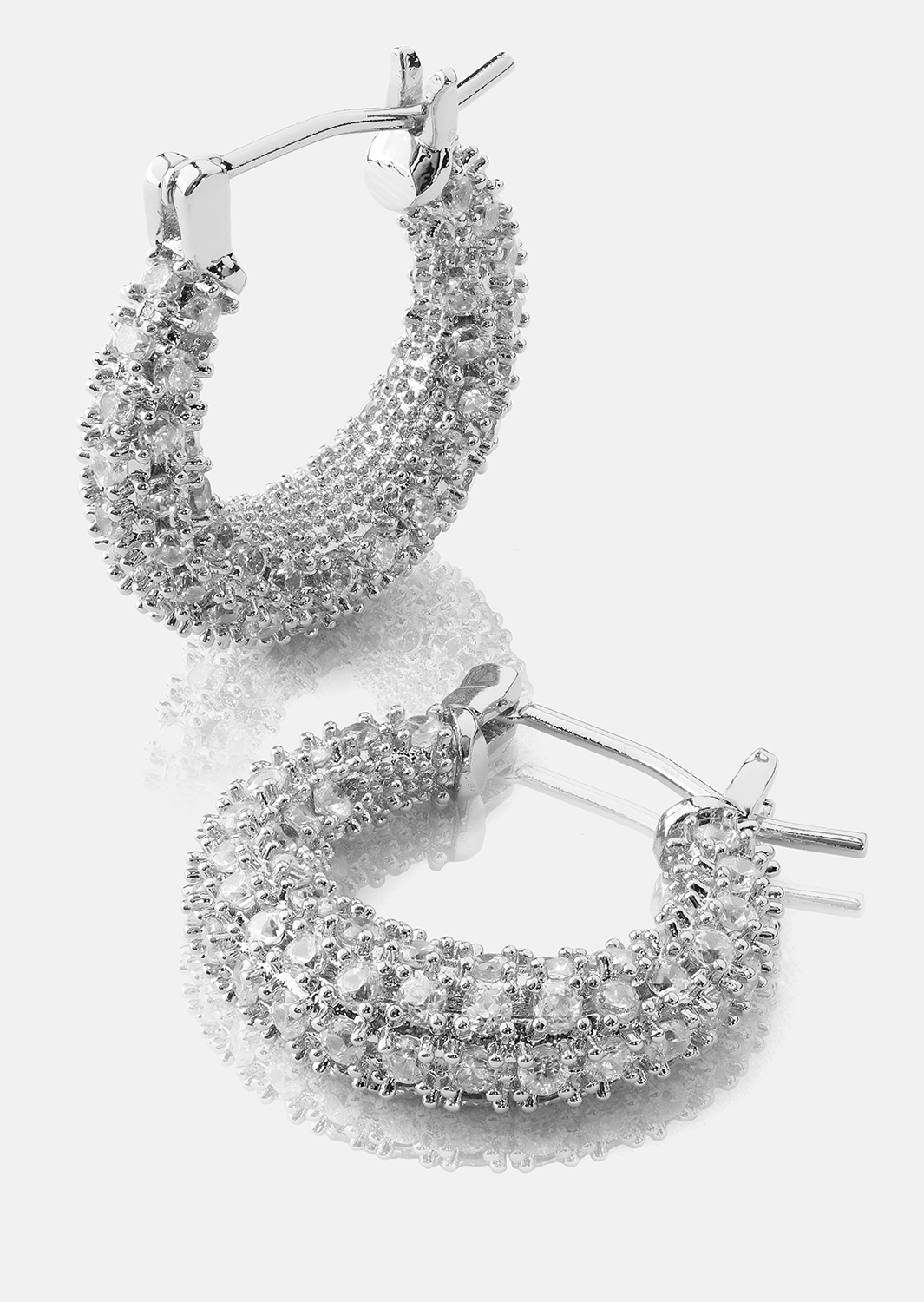 Ohrring Crystal Circle - Versilbert