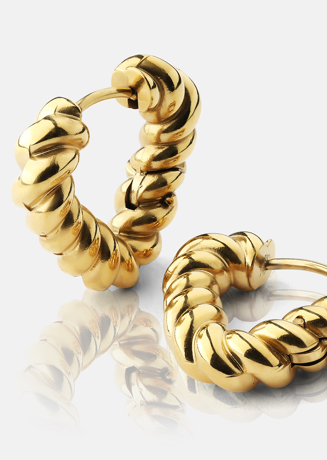 Ohrringe Twisted Heart – 18k Vergoldet