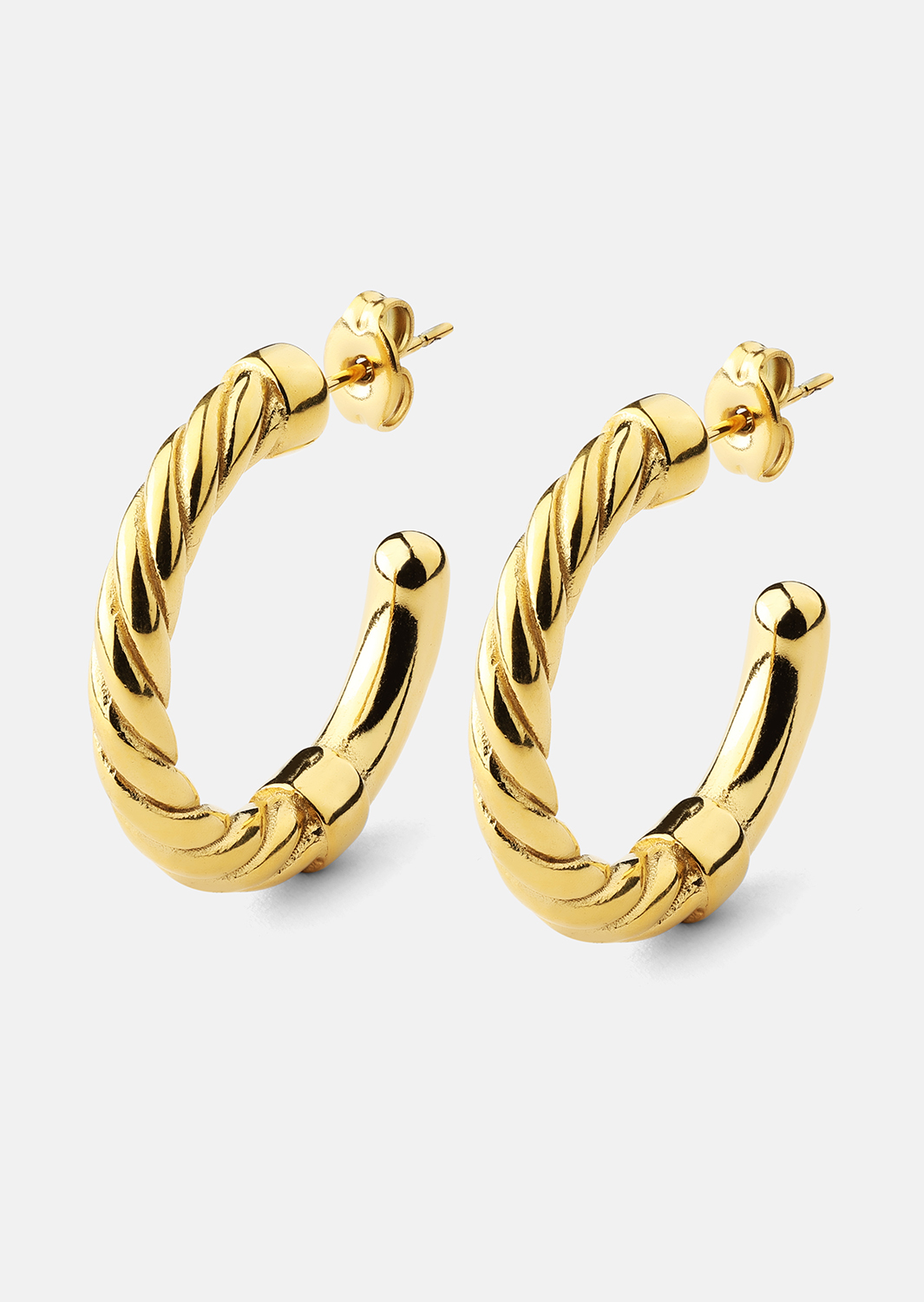 Ohrringe Twistade Hoops – 18k Vergoldet