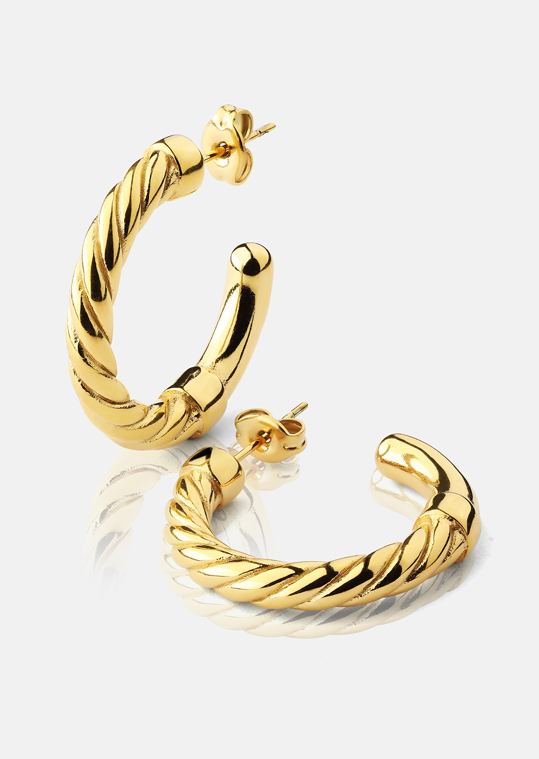 Ohrringe Twistade Hoops – 18k Vergoldet