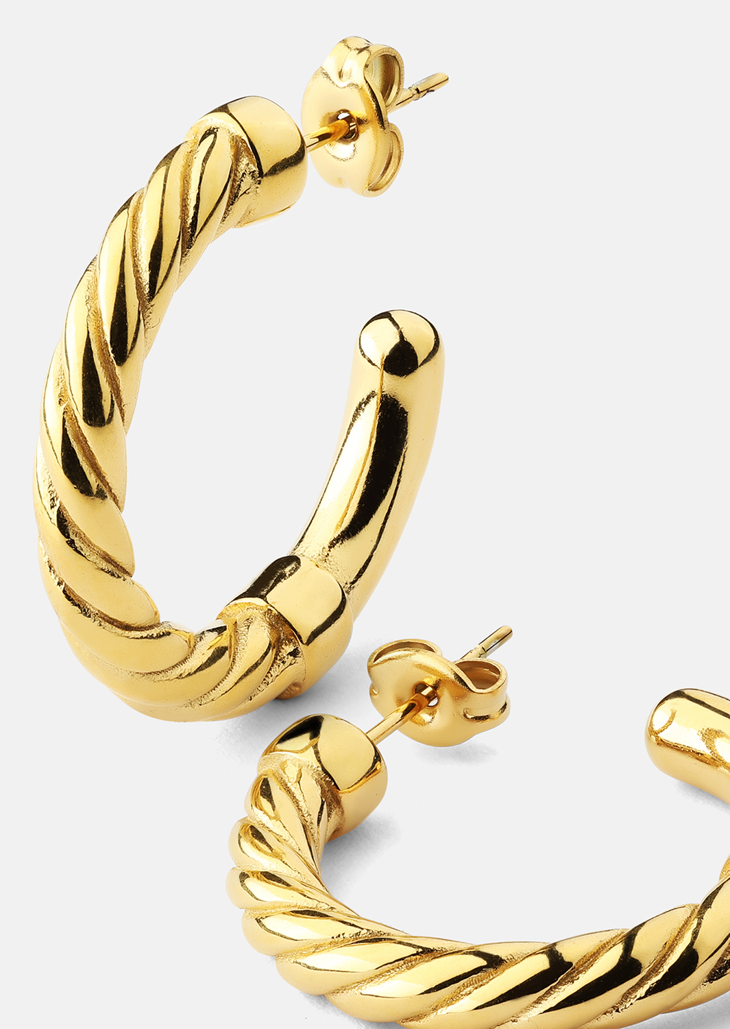 Ohrringe Twistade Hoops – 18k Vergoldet