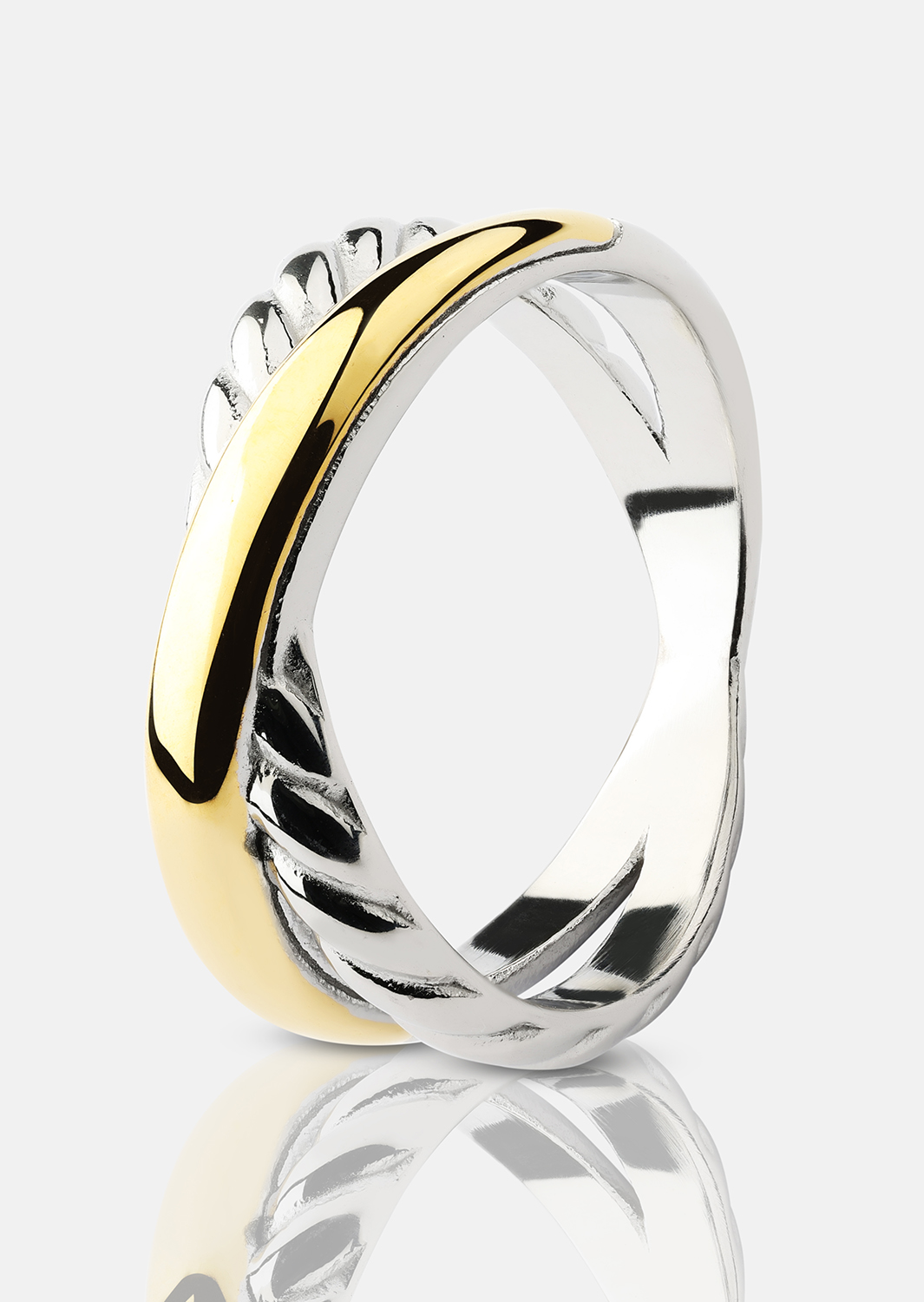 Ring Golden Silver Twist - 18k Vergoldet
