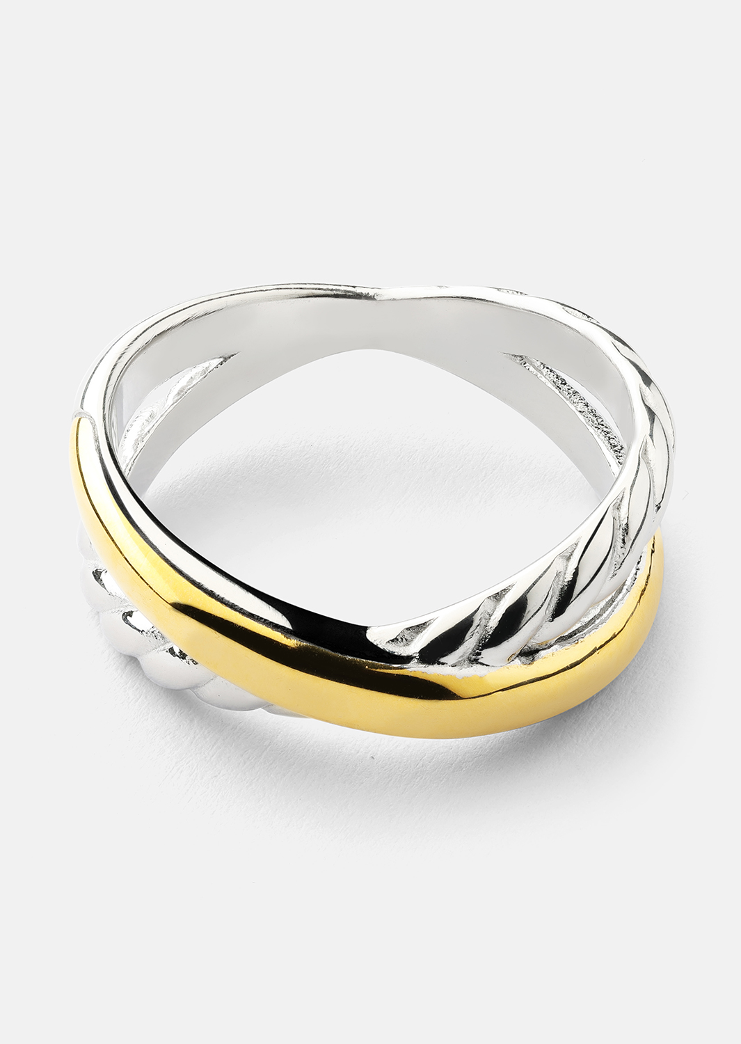 Ring Golden Silver Twist - 18k Vergoldet
