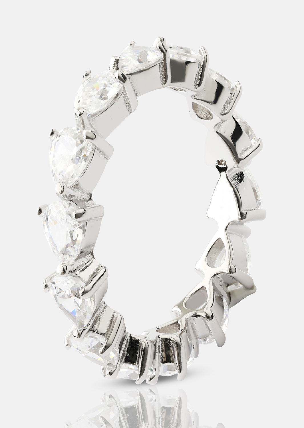 Bezel Glimmer Ring - Versilbert